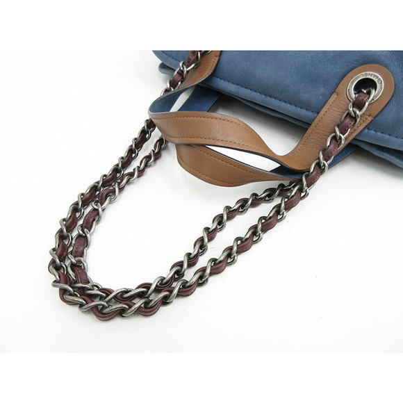 CHANEL In the Mix Bag Hand Shoulder Blue Leather x - Picture 6 of 8